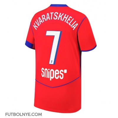 Camiseta Paris Saint-Germain Khvicha Kvaratskhelia #7 Tercera Equipación 2025-26 manga corta Camiseta Paris Saint-Germain Khvicha Kvaratskhelia #7 Tercera Equipación 2025-26 manga corta